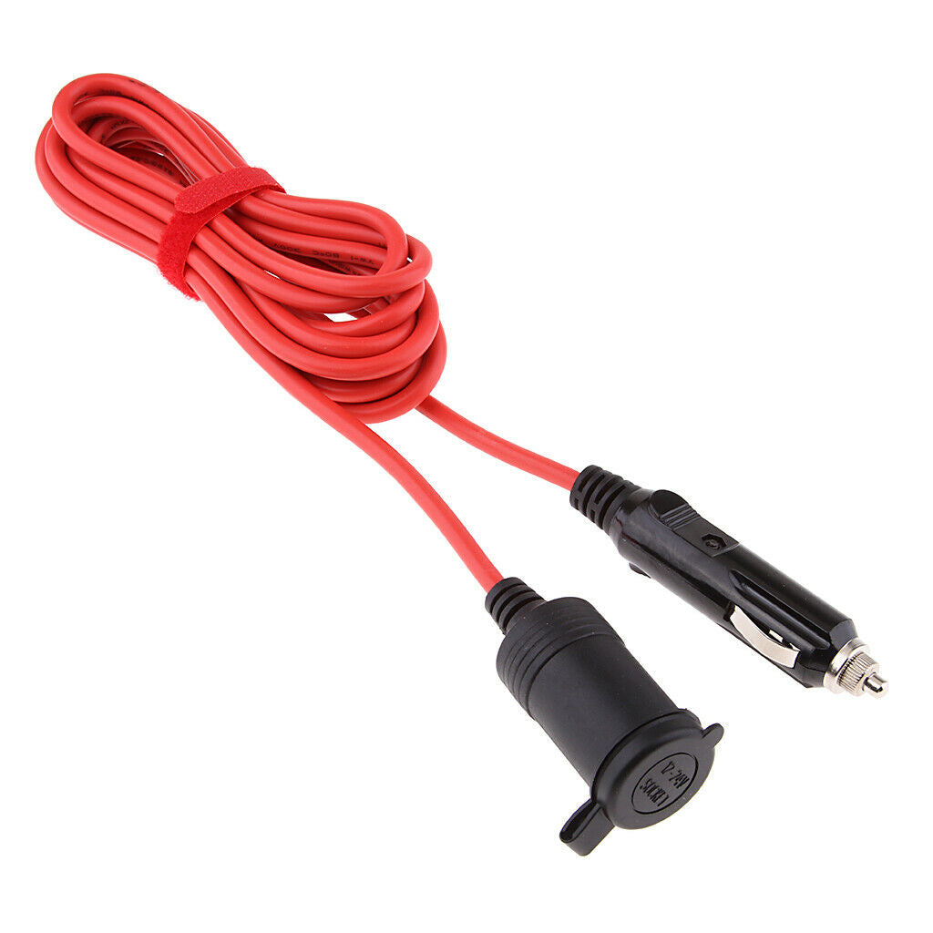 12-24V Car Cigarette Lighter Power Plug Socket Adapter Extension Cable 360cm