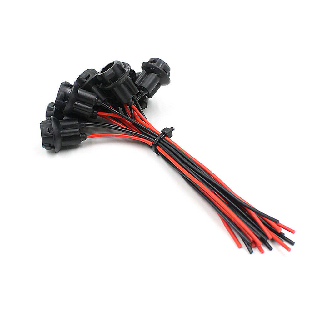 10 Pieces T10 5050 W5W Bulb Socket Holder Connector Pre-wired Adapter