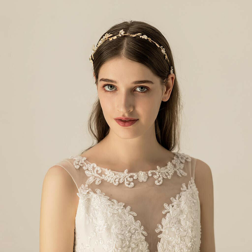Elegant Bridal Pearls Beads Headband Cocktail Party Hair Band Headwear