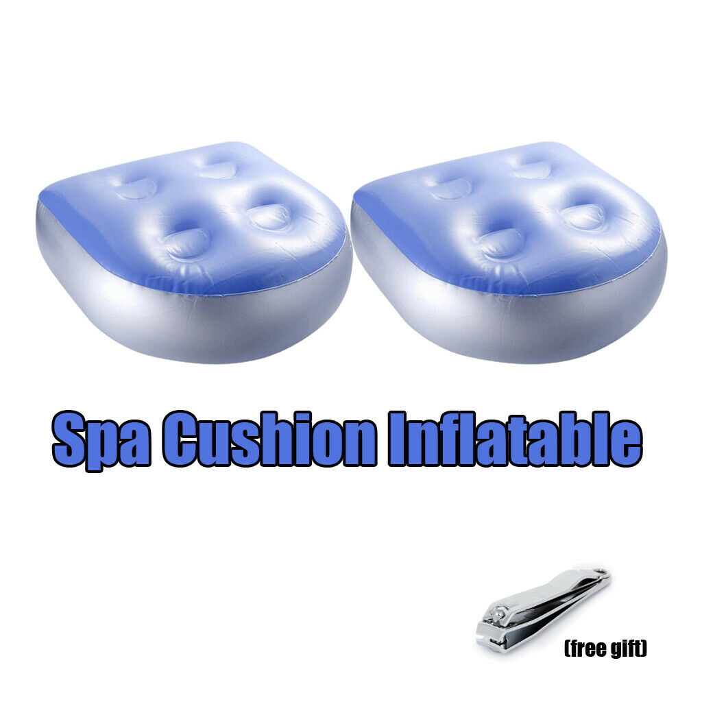 2Pcs Spa Cushion Inflatable Bathtub Jacuzzi Soft Booster Seat Pillow PVC