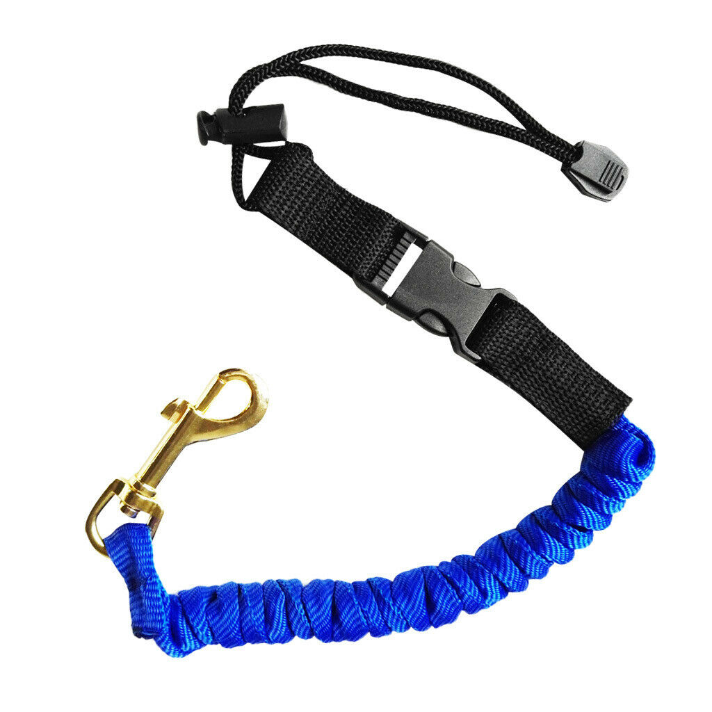 Adjustable Kayak Canoe Boating Safety Fishing Rod/Paddle Leash Blue 110cm