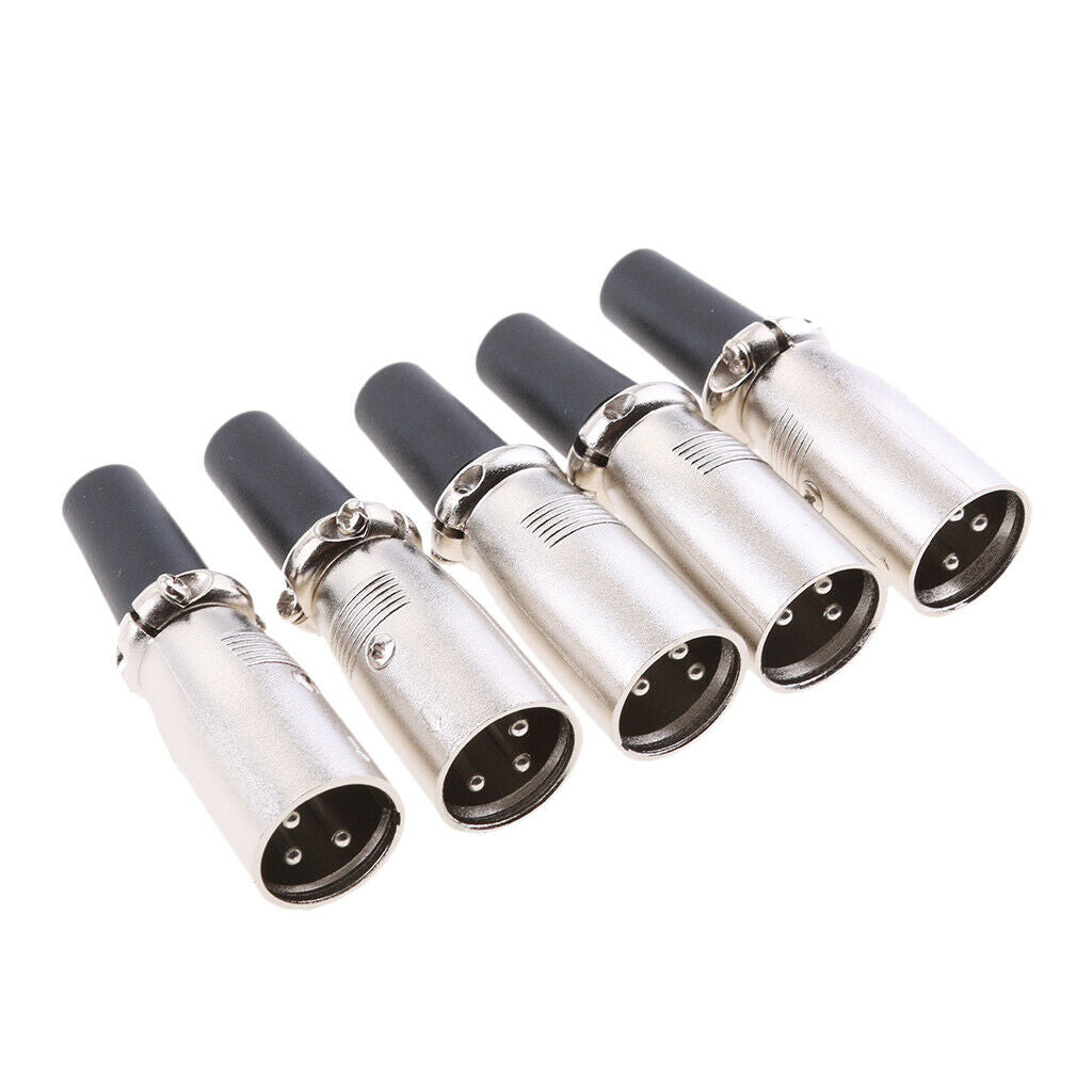 5pcs XLR Male Microphone Cable Audio Microphone Audio Connectors