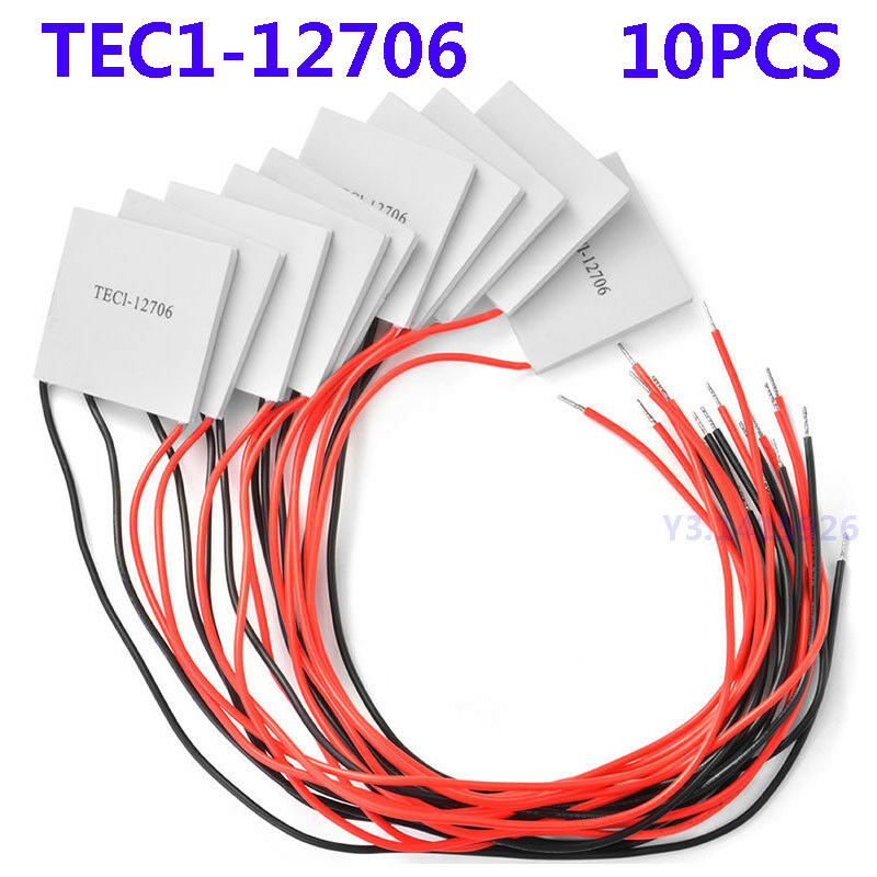 10Pcs TEC1-12706 Heatsink Thermoelectric Cooling Peltier Cooler Module12V 60W 6A