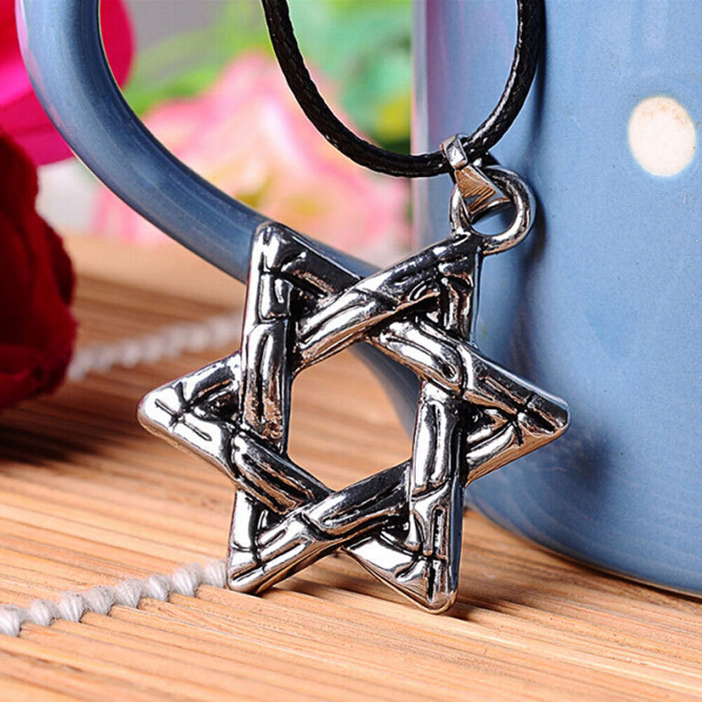 1 Pcs Hexagram Jewish Star Charm Pendant Necklace Chain Choker Necklace .l8