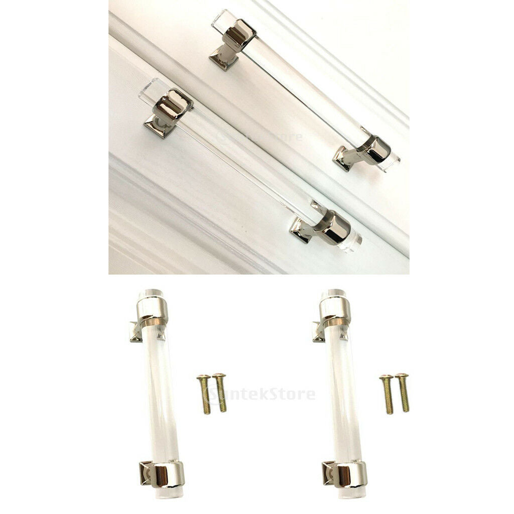 2Pcs 120mm Acrylic Door Pull Knob Drawer Cabinet Cupboard Handle Hardware