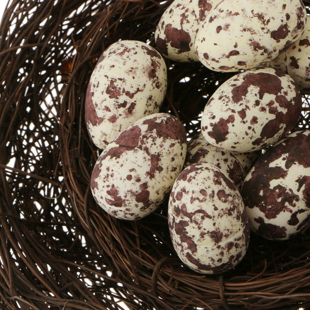 10pc 1.2'' Artificial Nest Bird Eggs Easter Eggs Kitchen Staging Prop-Yellow