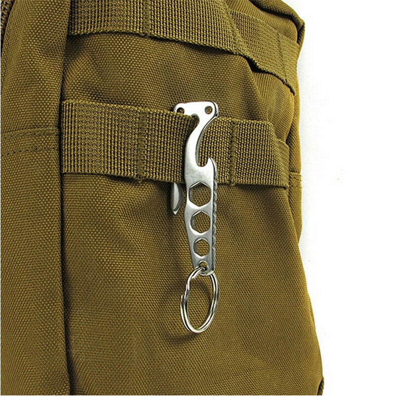 1PC Stainless Steel Pocket Multifunction Tool Opener Keychain Key Ring EDC S Lt