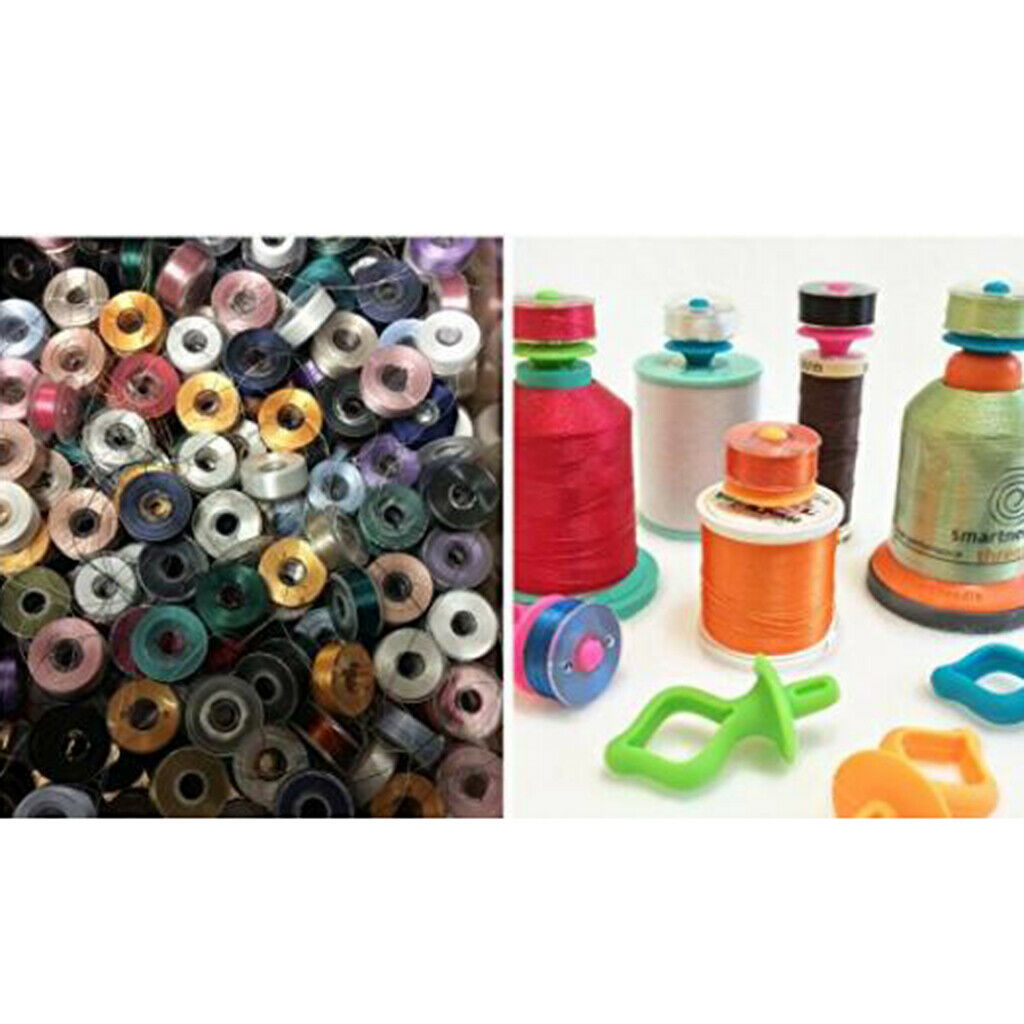 12 lot Silicone Bobbins Holder Clamps Spool Clips Sewing Notions Supplies