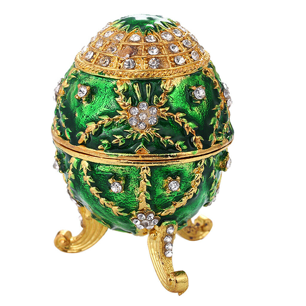 Pack of 2 Easter Egg Jewelry Box Storage Organizer Birthday Decor Ornament