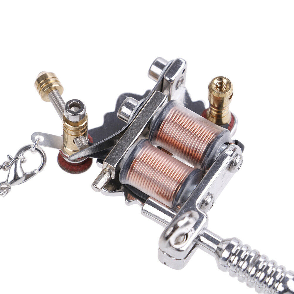 1X Mini Tattoo Machine Tattoo Keychain Key Holder Punk Style As Pendant Orna SJ