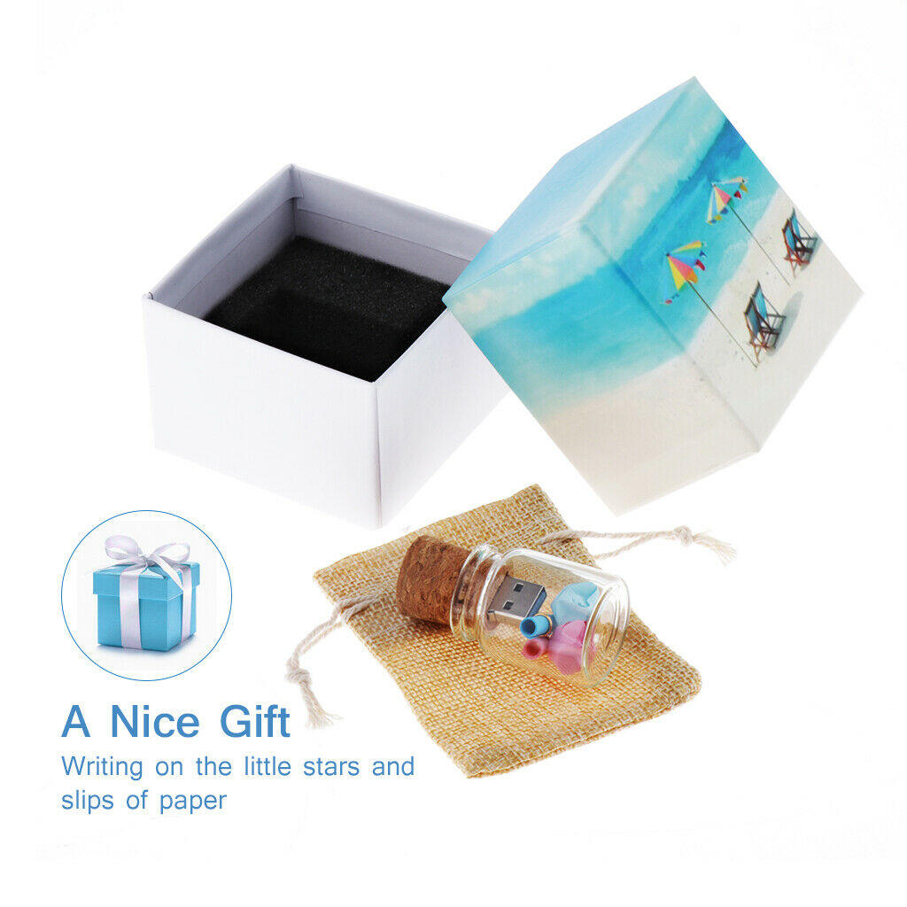 Wooden Cork Glass Bottle U-Disk3.0 32GB Flash Drive Memory Stick Lovely Gift
