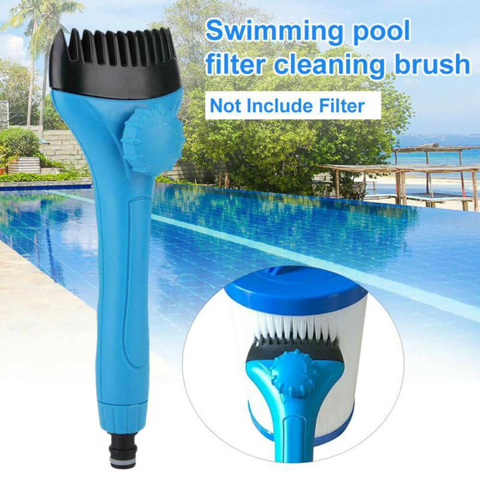 Hand Held Pool Filter Cleaning Brush Deep Clean Pond Spa Cleaner Cleaning