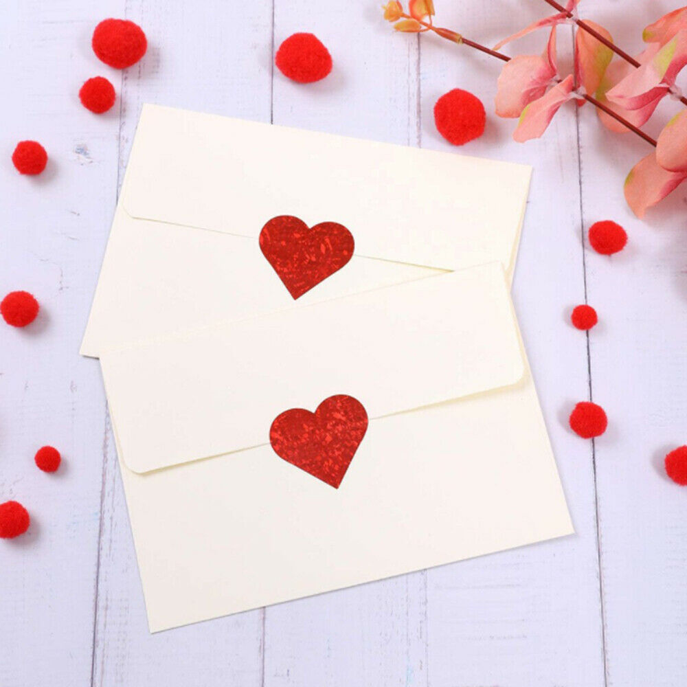 500pcs Love Heart Stickers Colorful Valentines's Day Decoration Party Card Label