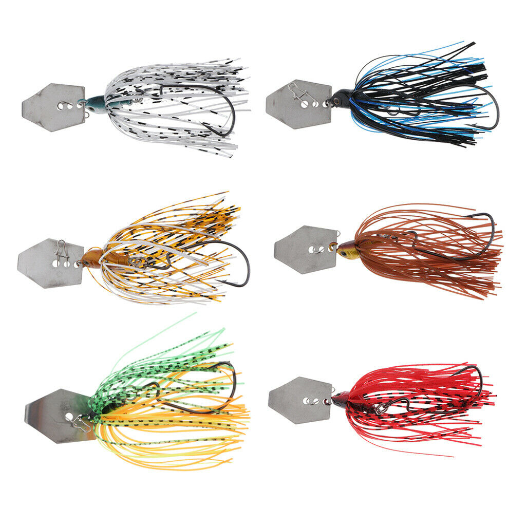6pcs Fishing Skirt Lures Cheat Swimbaits Spinner Trolling Swim Baits Lure