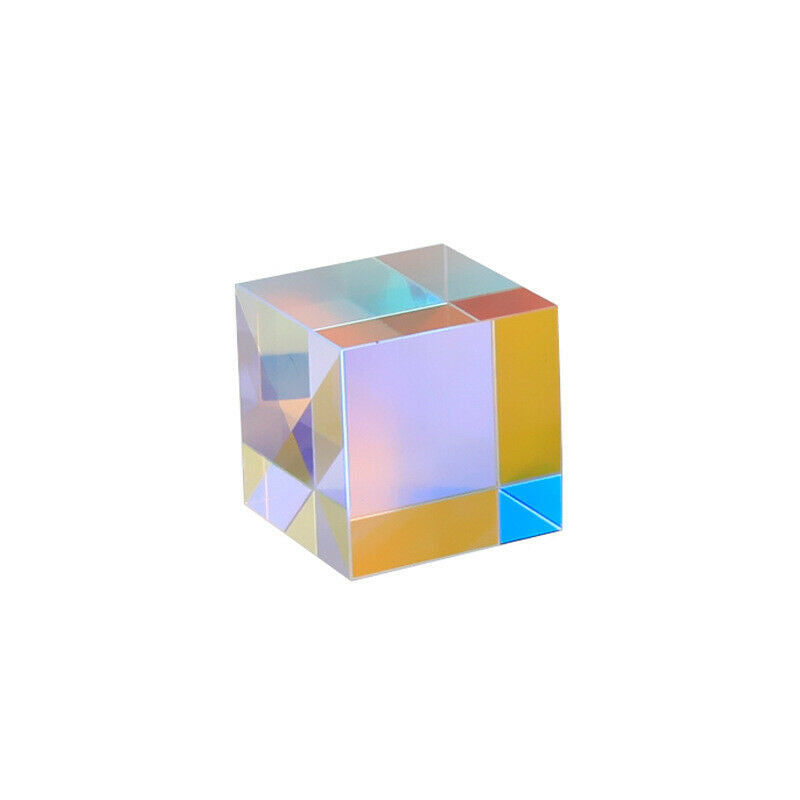 1PC Prism Six-Sided Light Combine Cube Prism Stained Glass Beam Splitting.l8