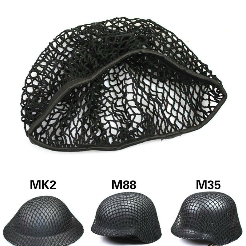 WW2 Soldier Paratrooper Helmet Net Cover Black for MK2 M88 M35 Military Army Hat