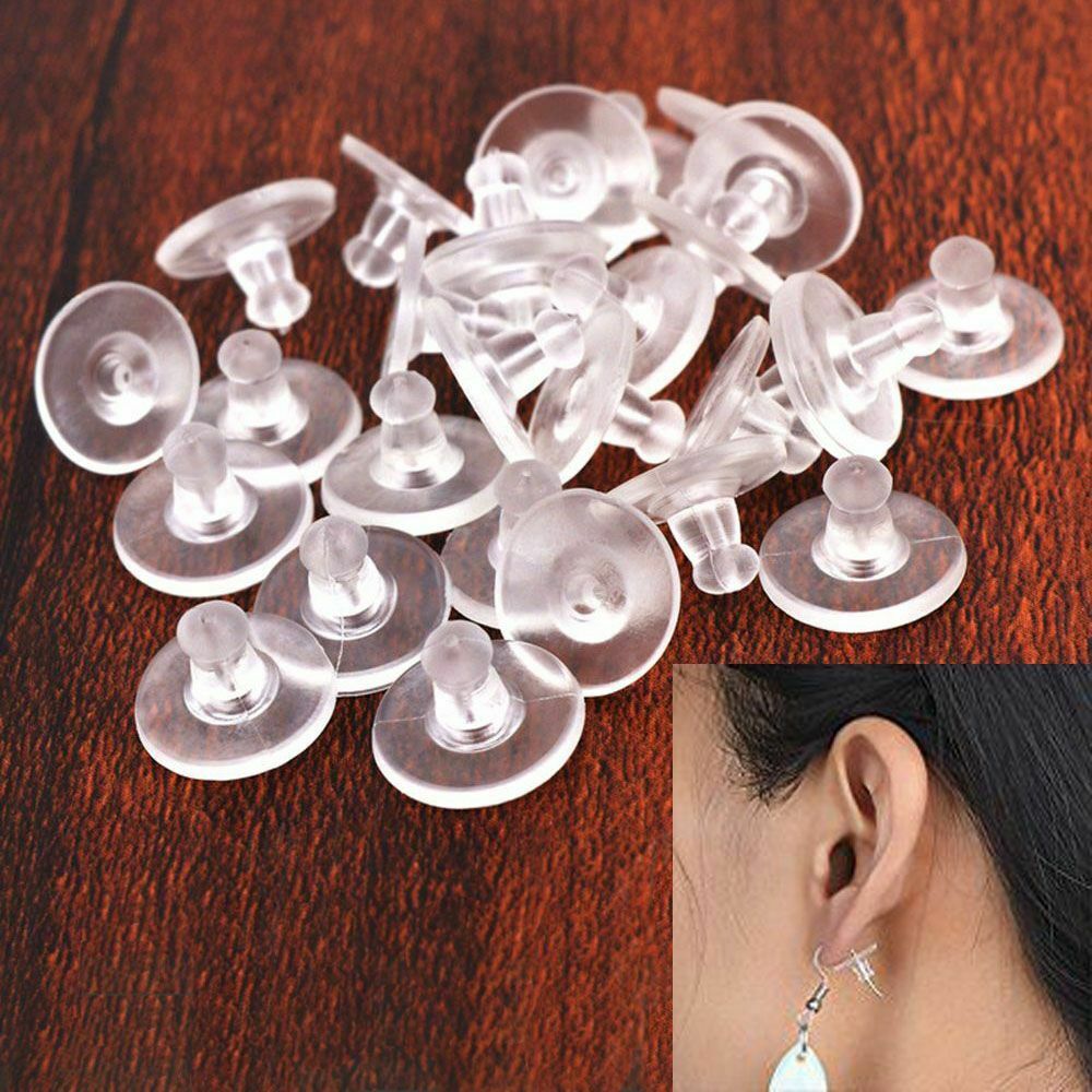 Silicone Earring Backs Rubber Earrings Backs Stoppers Caps Soft Clear Ear Ring