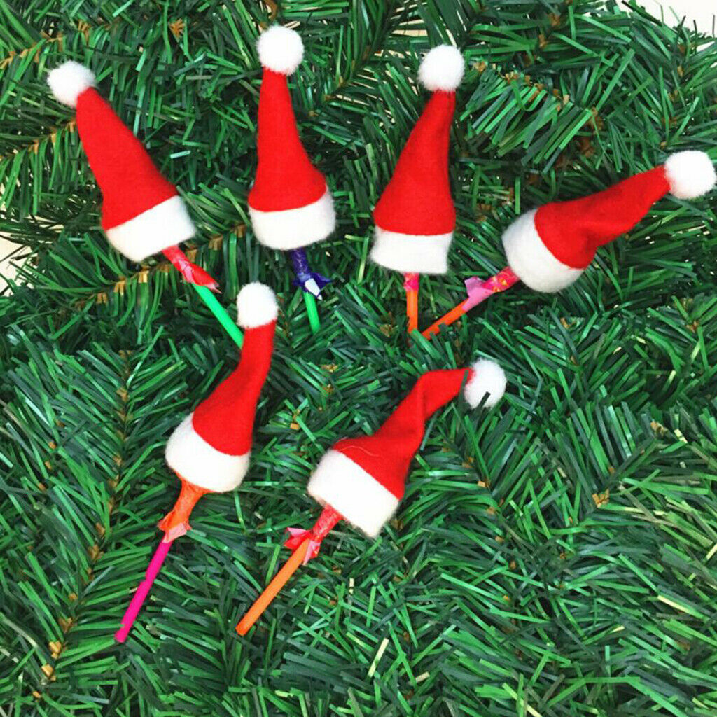20  Santa Claus Hats Christmas Party Holiday Lollipop Top Toppers