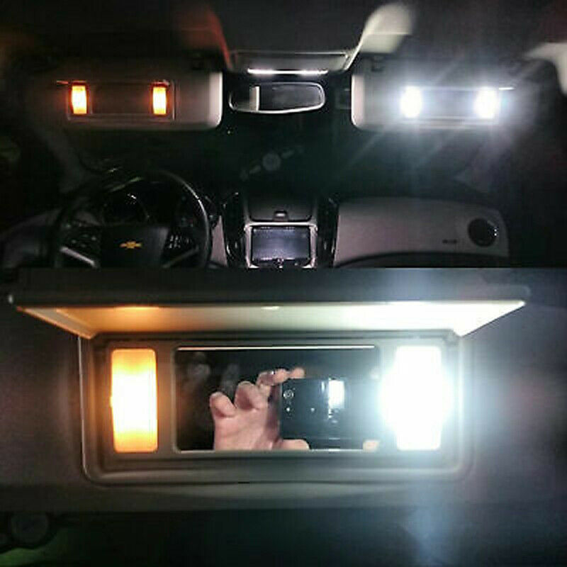 4 x White 3SMD 6641 6614F 28mm LED Bulb For Sun Visor Vanity Mirror Fuse Lights