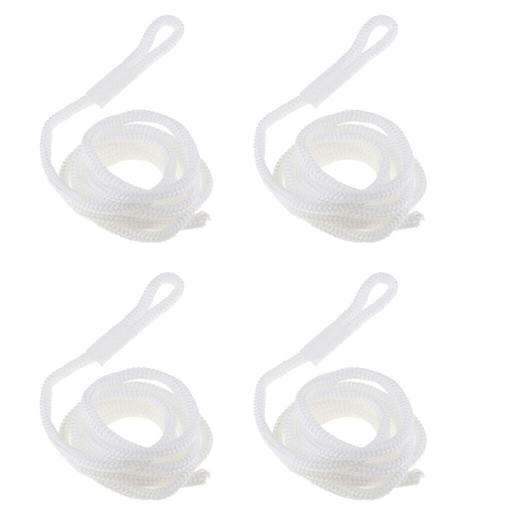4pcs Boat Fender Lines 1/4'' x 5' Bumper Whips Rope Docking White