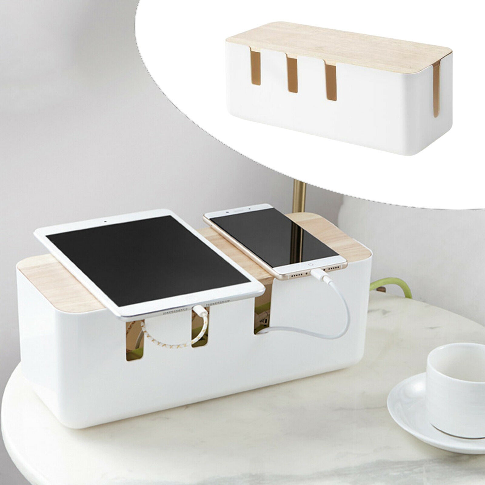 Cable management box made of wood Cable organizer Cable box organizer 12x5x4.6