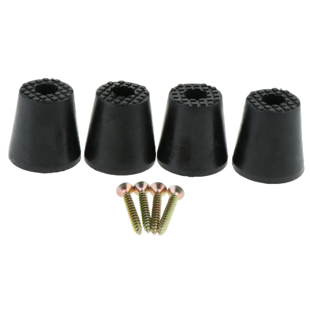 4xNon-skid Rubber Feet Pad for Table Desk Chair Kitchen Furnitures w/ Screws