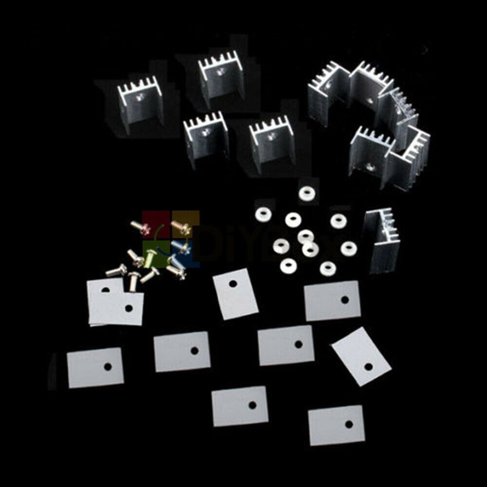10PCS Aluminum Heatsink Heat Sink With Screw Sets Kits for Transistors TO-220
