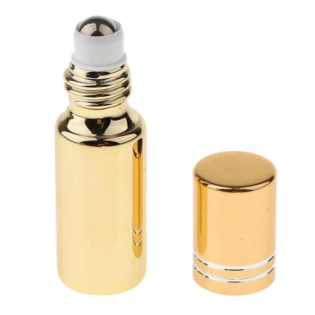 5Pcs Empty Roll on Bottles 5ml Glass Roller Bottle for Perfume Essential Oil
