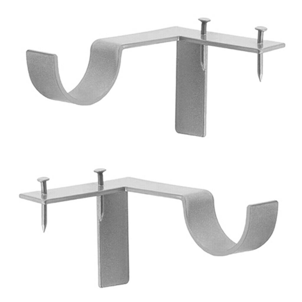 4Pcs Curtain Rod Brackets Kitchen Holders No Drilling Window Bedroom Decor