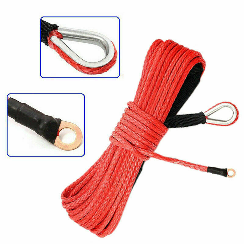 3/16"x50' 10000LBS Synthetic Winch Rope Line Recovery Cable 4WD ATV UTV w/Sheath