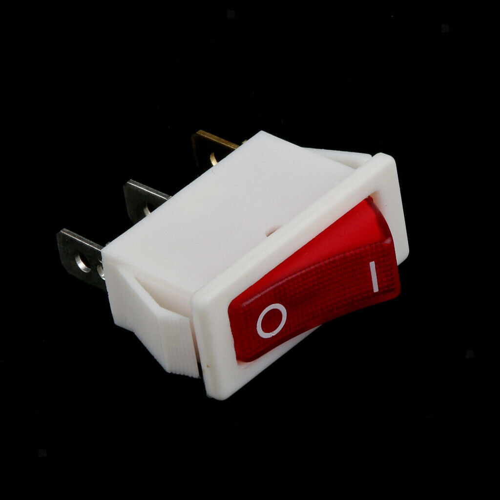 Red Light Rocker Switch AC 16A/250V 20A/125V 3-Pin Connector For Car Boat