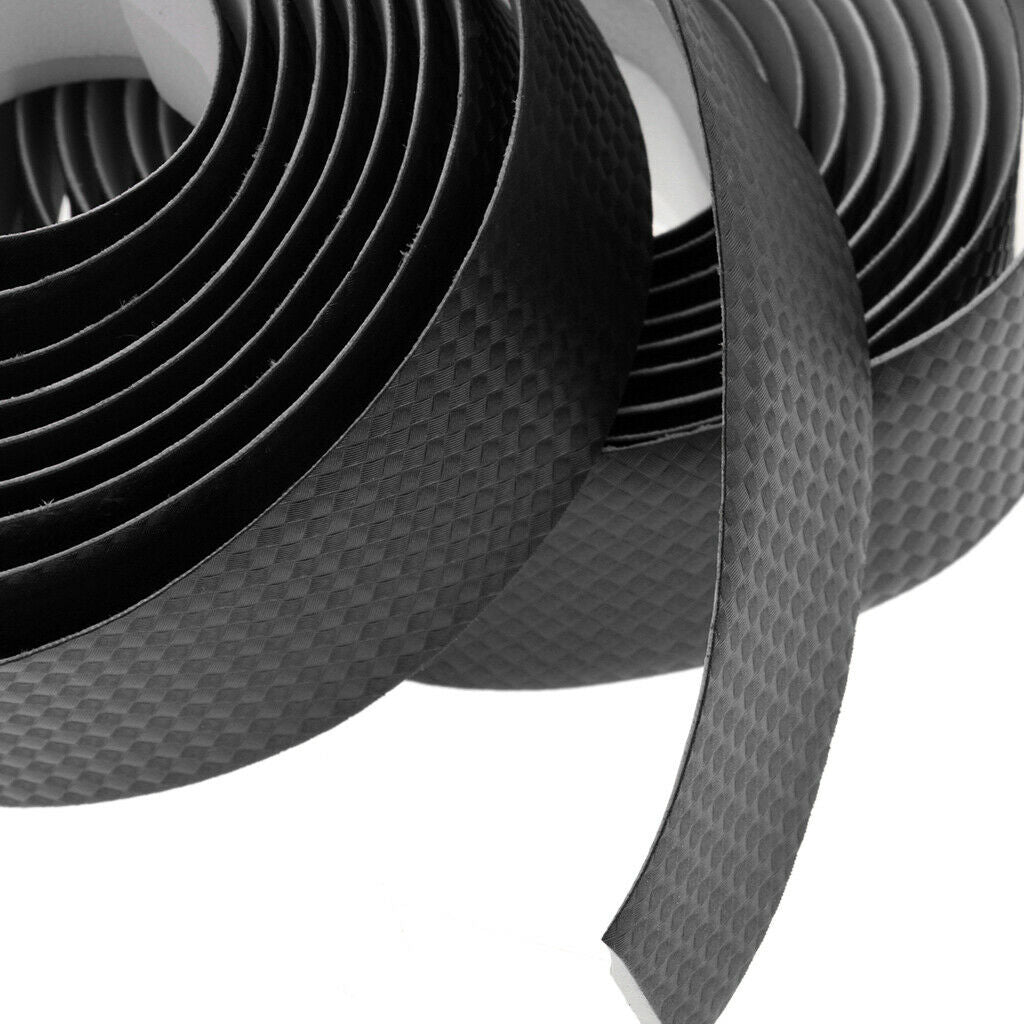 1Pair Road Bike Bicycle Cork Handlebar Grip Tape Wrap with 2 Bar Plugs Black