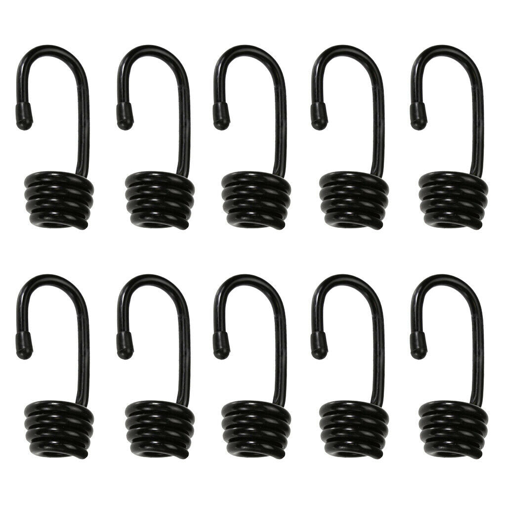 10 Pieces Plastic Coated Steel Wire Hook 10mm Shock Cord Bungee Elastic Rope