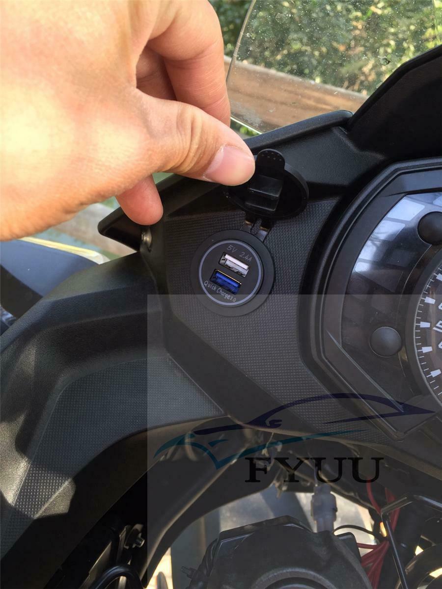 USB Motorcycle Bike Charger QC 3.0 Quick Charger for Kawasaki versys650 12V 22A