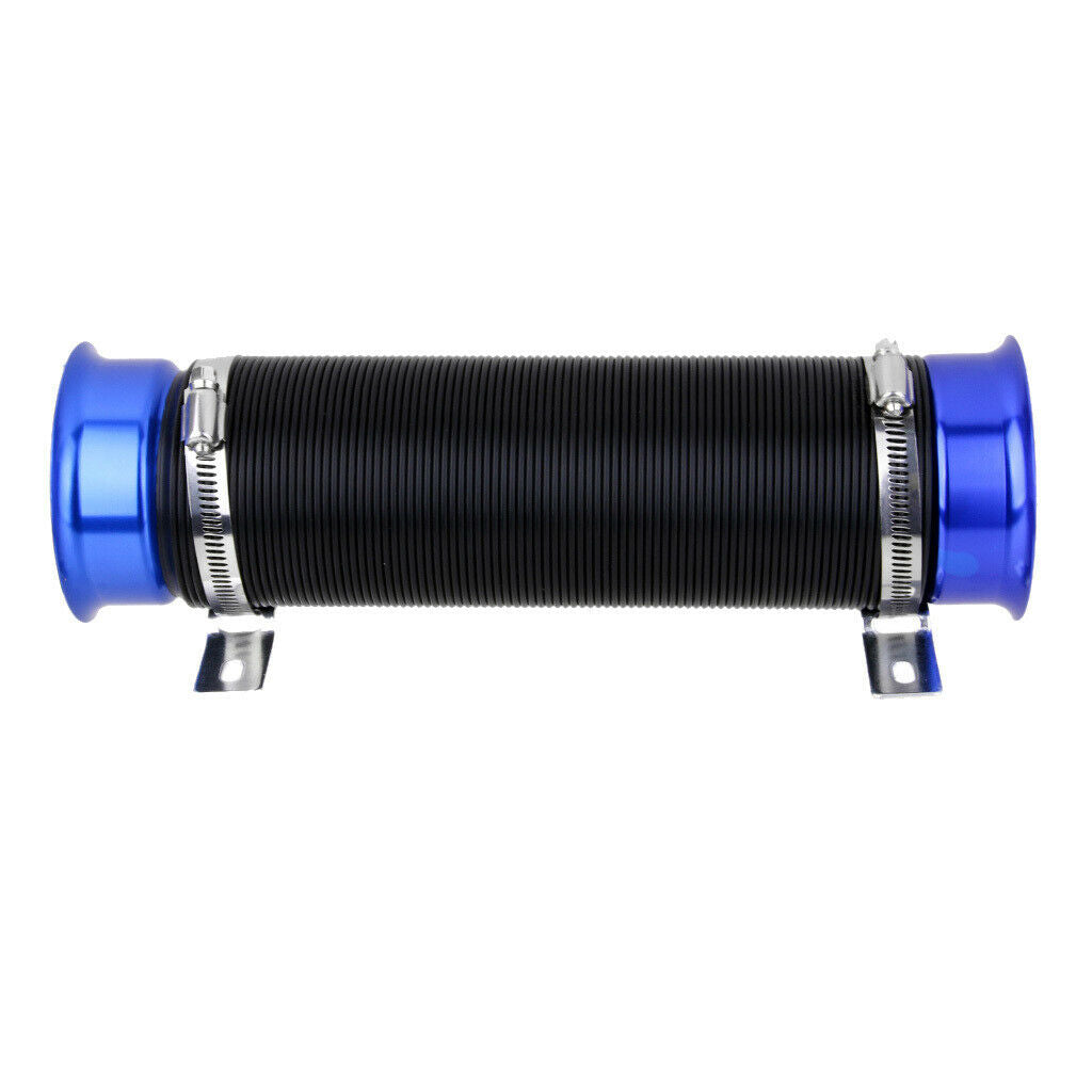 Adjustable Flexible Short Ram/Cold Air Intake Duct Turbo Tube Pipe Hose Blue