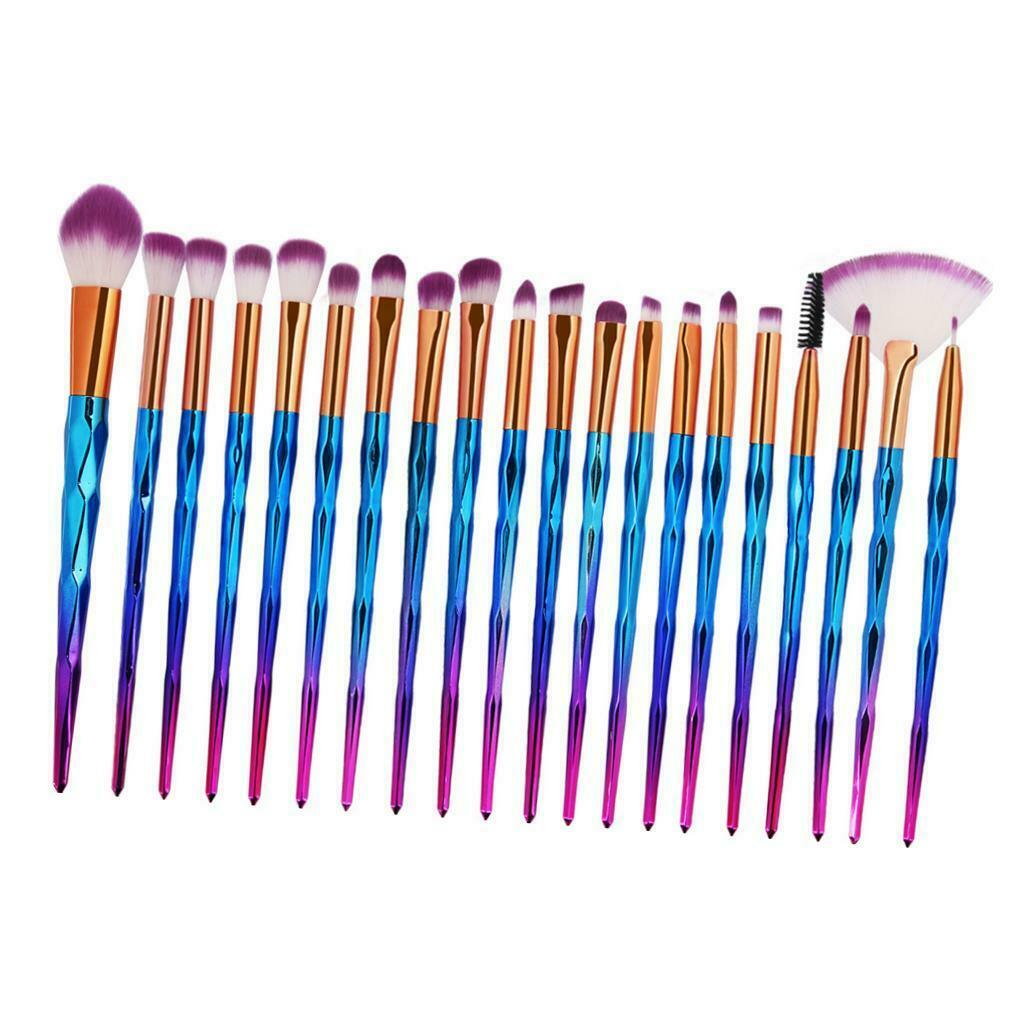 20Pcs Unicorn Eye Brush Set  Kit Brushes Diamond purple,as described