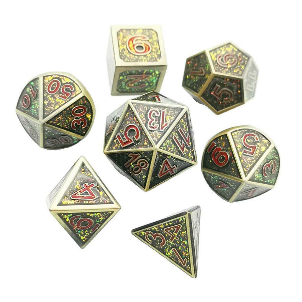 7/set Metal Multi-sided Digital Dice Set for MTG DND RPG Party Board Game #3