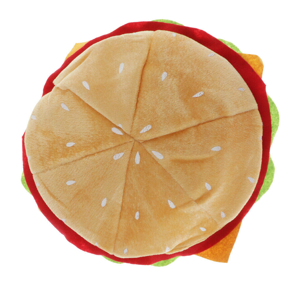 Novelty Fast Food Hat - Plush Hamburger Cheeseburger Hat Party Props