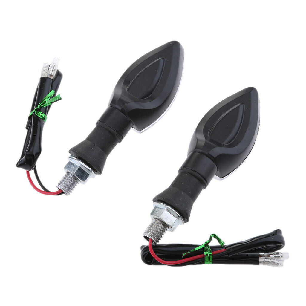 Pair 12V Motorcycle Bike LED Turn Signal Lights Brake Indicator Blue
