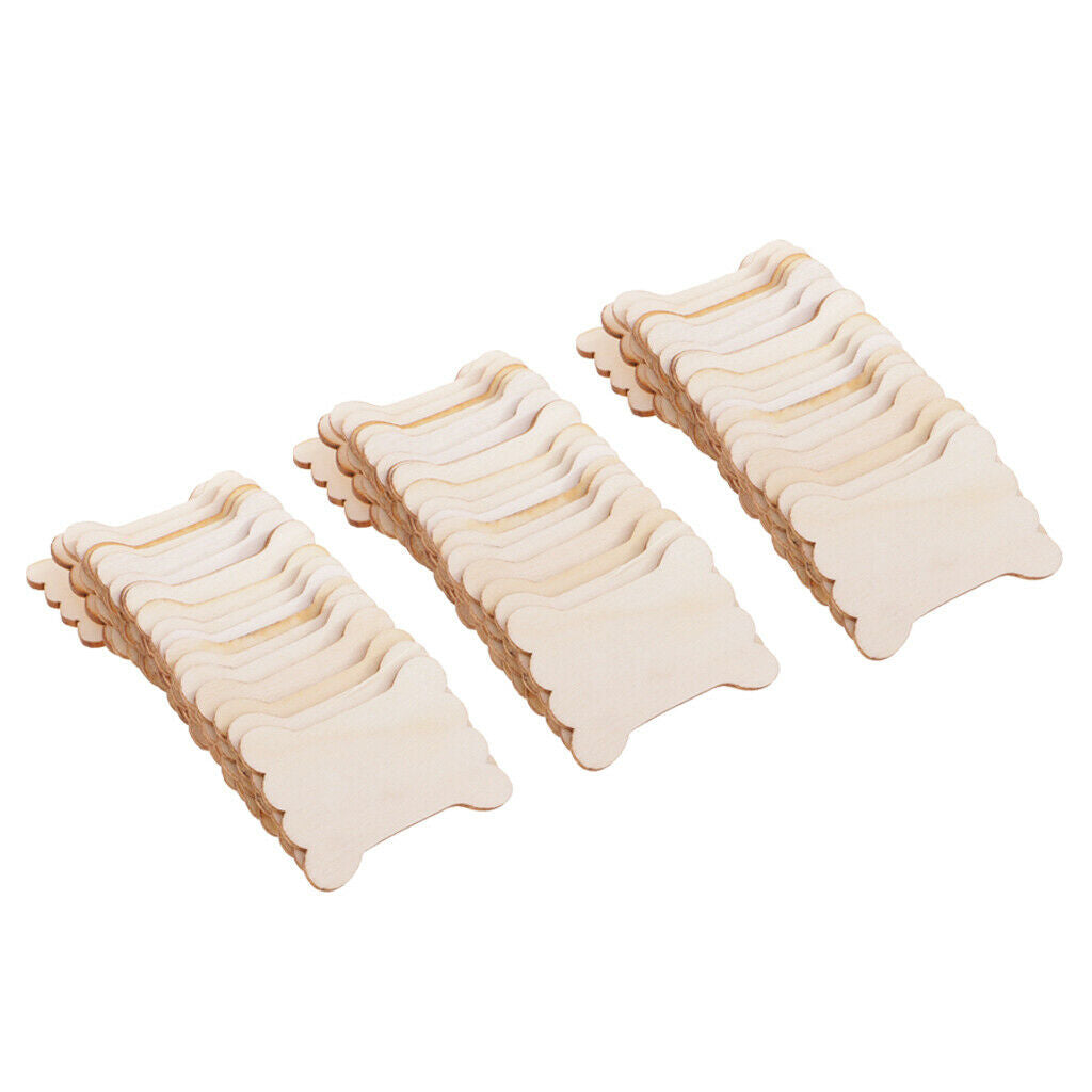 60 Pcs Bone Shape Wooden Embroidery Thread Bobbin Needlework Tool Holder