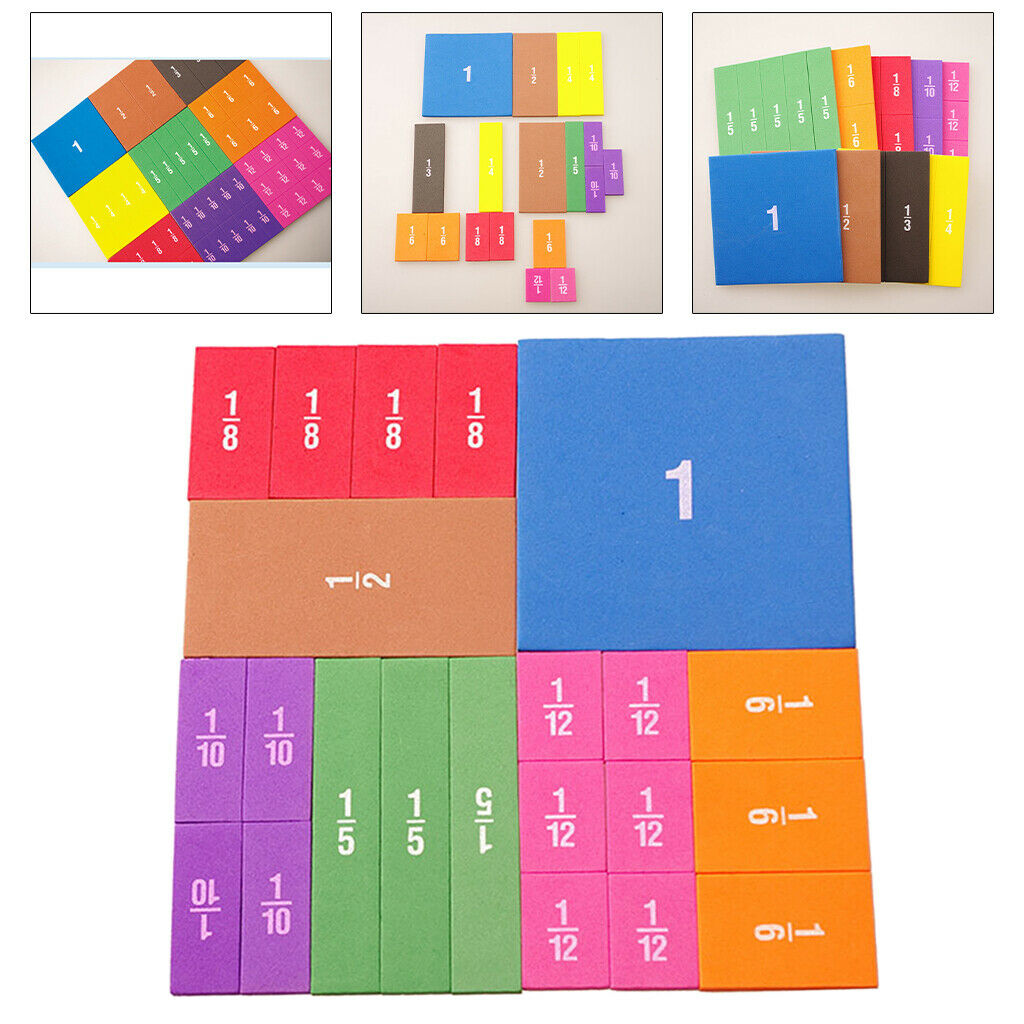 22pcs Rainbow Fraction Tiles Calculate Kids Toys Gifts for Elementary School