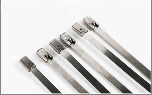 10pcs 200mm Stainless Steel Metal Cable Wire Ties Zip Tie Wraps Exhaust Straps