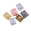 6Pcs Mixed Colors Photo Frame Book Locket Pendant Charm for DIY