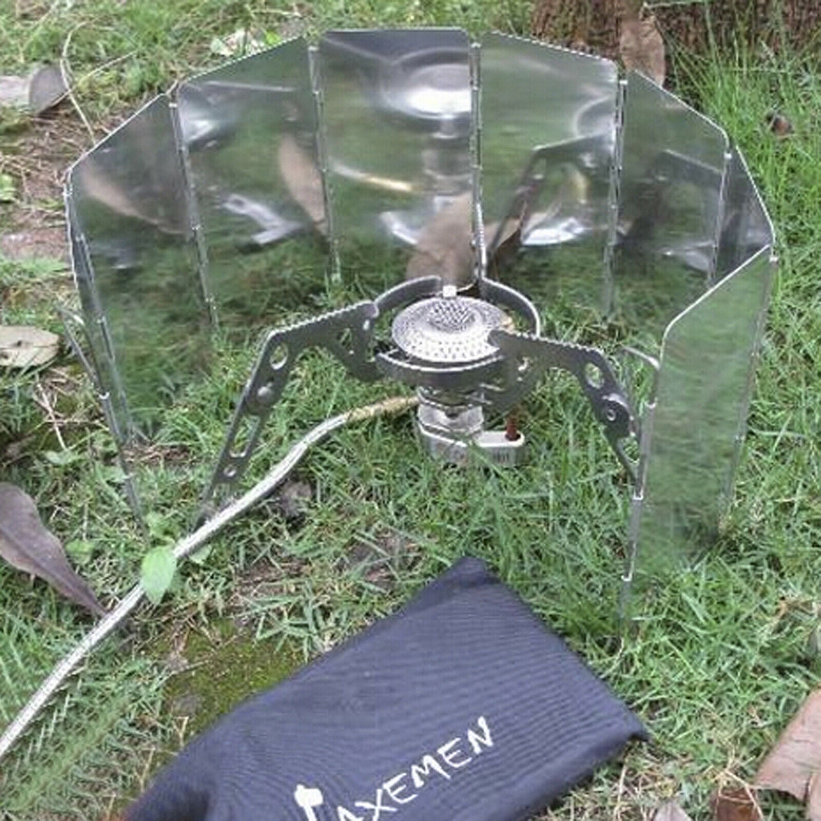 Aluminum Alloy Foldable Camp Gas Stove Windshield Camping Hiking Picnic Cooking