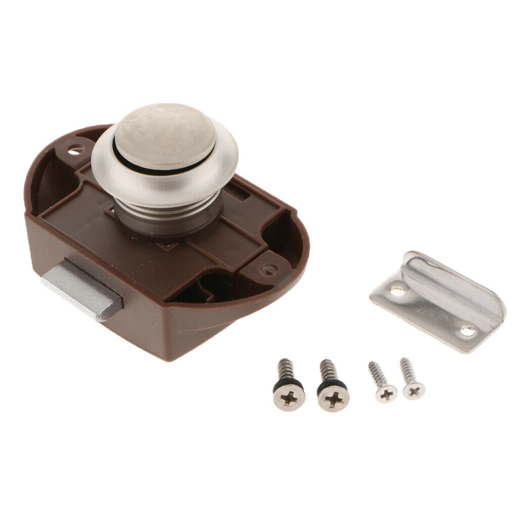 3 Pieces Cabinet Lock Keyless Push Button Latch Cupboard for RV Camper Caravan -