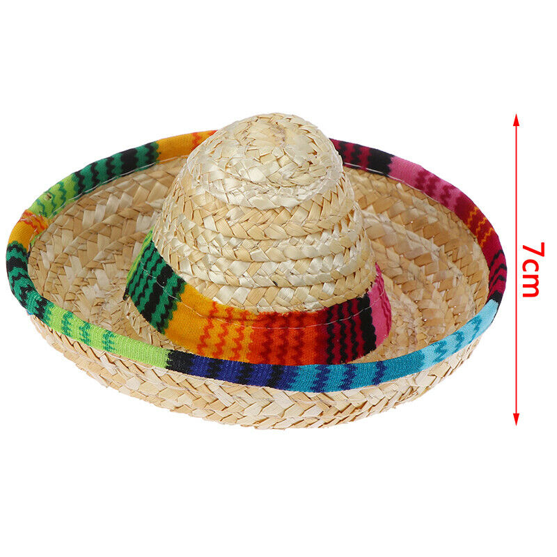 Mini Pet Dogs Straw Hat Sombrero Cat Sun Hat Beach Party Straw Hats Dogs  JRBDA