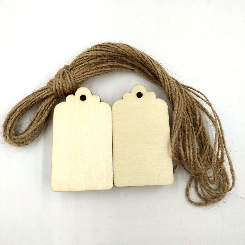 100pcs Unfinished Wood Embellishments Hanging Ornaments Wedding Party Decor