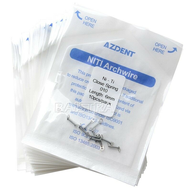 20 Packs AZDENT Dental Orthodontic Closed Coil Spring Size 0.010" 6mm Length