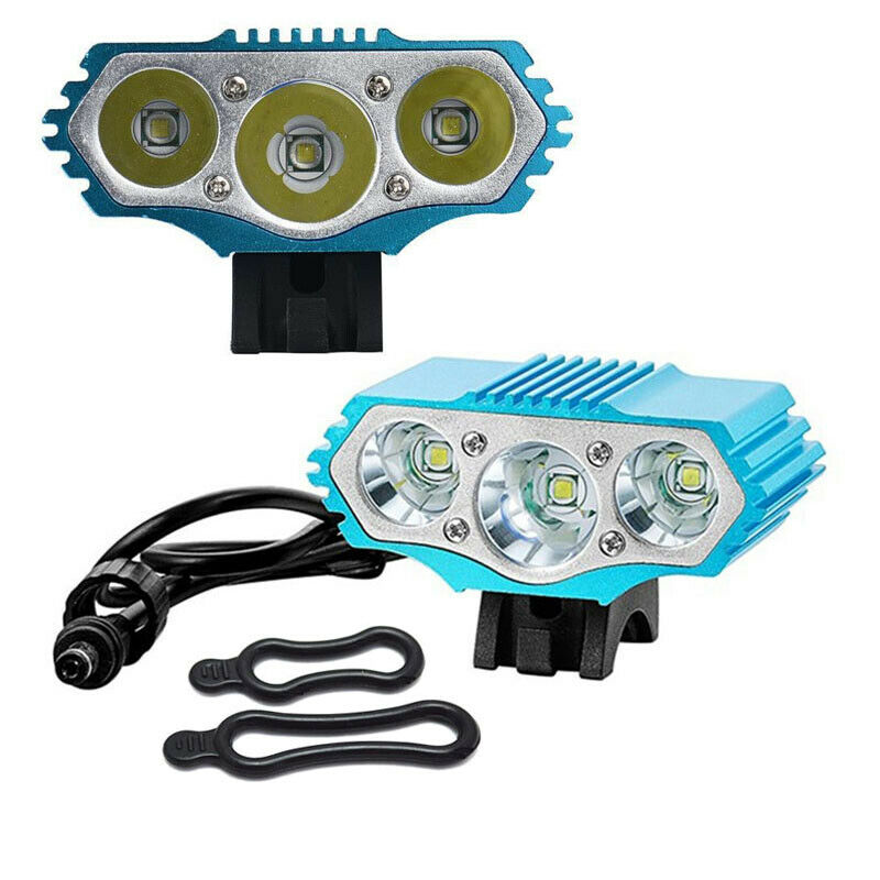 Blue 3-12V 30W High Power Bike Lighting Headlamp 3T6 LED Bicycle Lamp Headlight