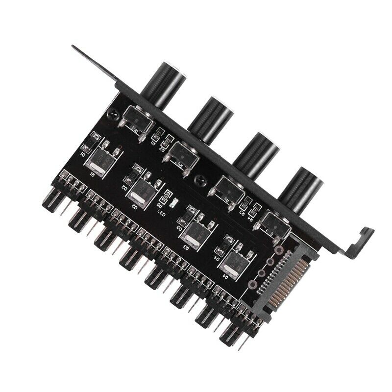 Pc 8 Channels Fan Hub 4 Knob Cooling Fan Speed Controller For Cpu Case d Vga PU8